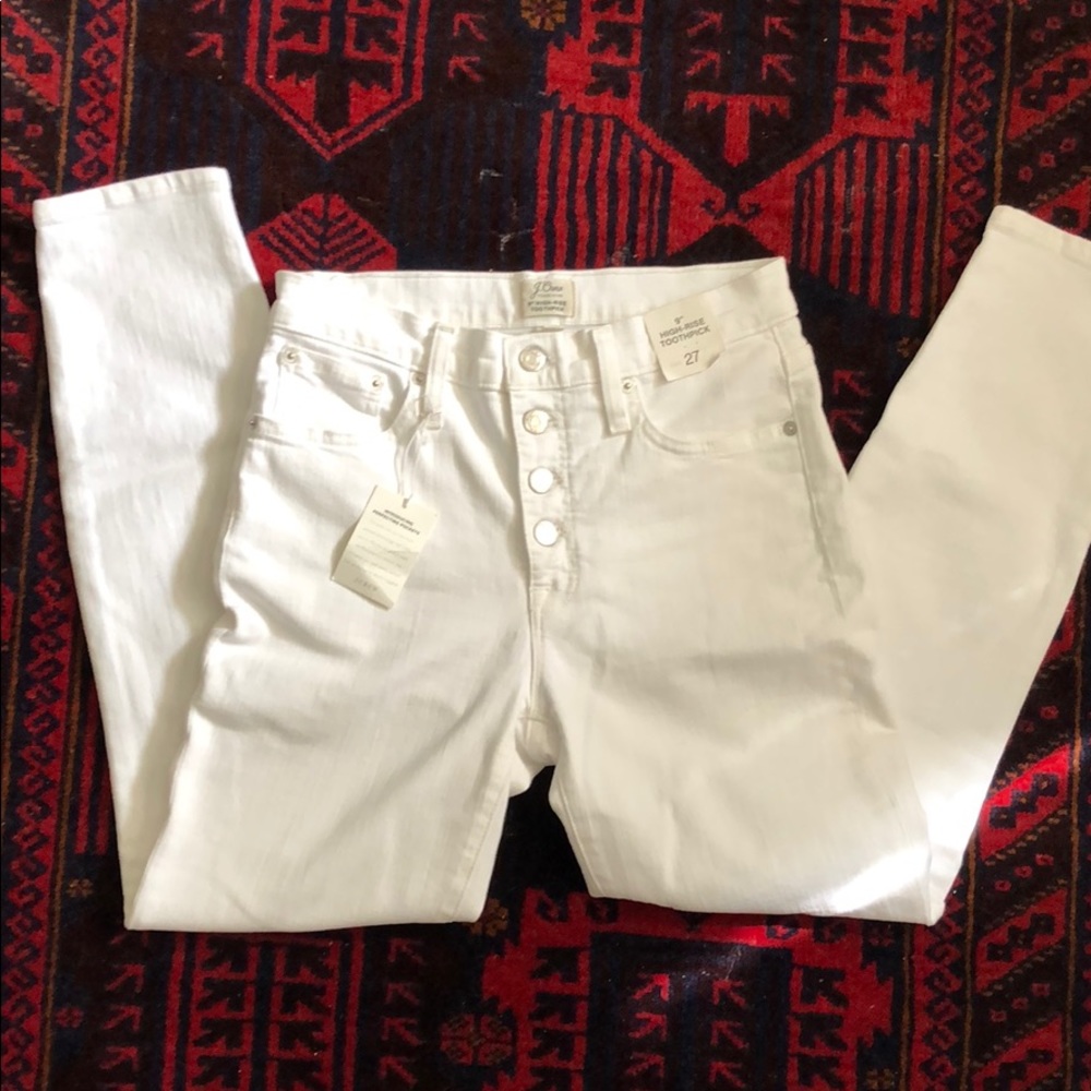 J. Crew high rise toothpick jeans button fly 27 - Picture 3 of 3
